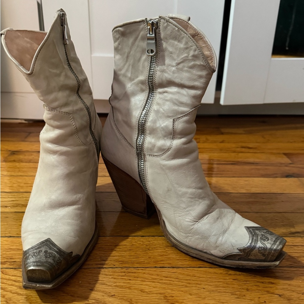 Free People Brayden Western Boots 39.5 White
